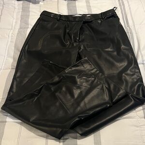 Calvin Klein Black Faux Leather Pants